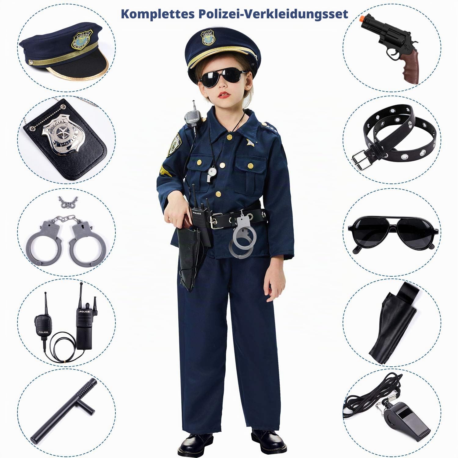tacobear-costume-polizei-kost-m-kinder-12-tlg-mit-ausr-stung image 2