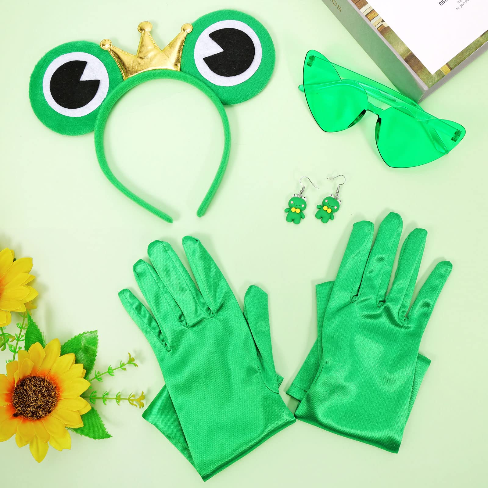 howaf-frosch-kost-m-damen-set-haarreif-herzbrille-handschuhe image 5