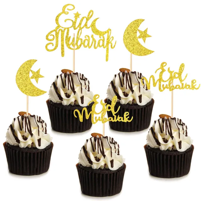 howaf-eid-mubarak-tortendeko-gold-glitzer-21-st-ck-set image 1