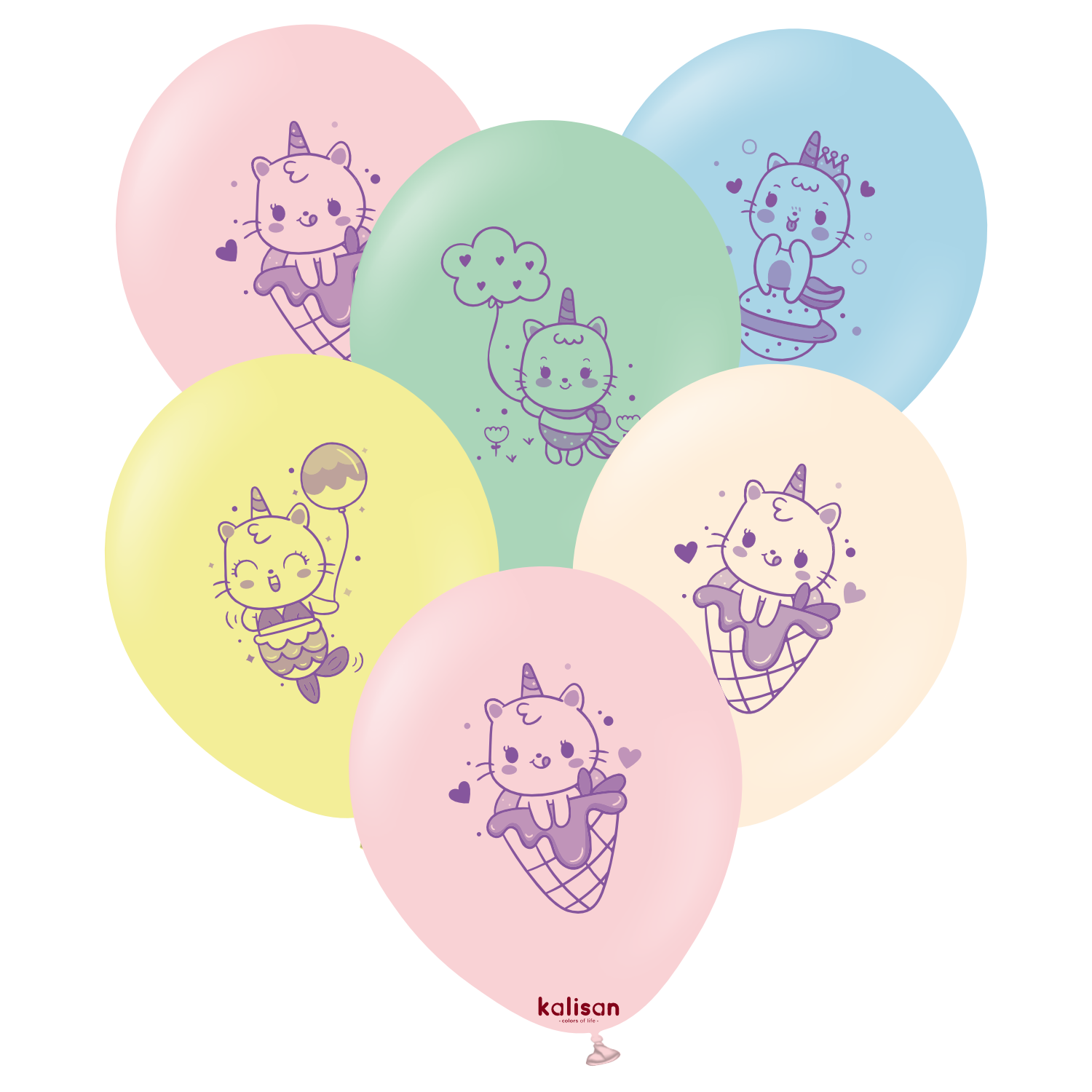 kalisan-animals-baby-unicorn-luftballons-pastell-25-st-ck image 1