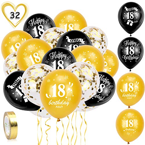 howaf-18-geburtstag-luftballons-schwarz-gold-30-tlg-12-zoll image 8