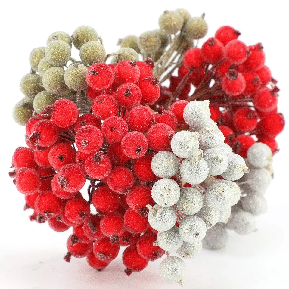 howaf-weihnachten-beeren-rot-gold-silber-240-st-ck-deko image 1