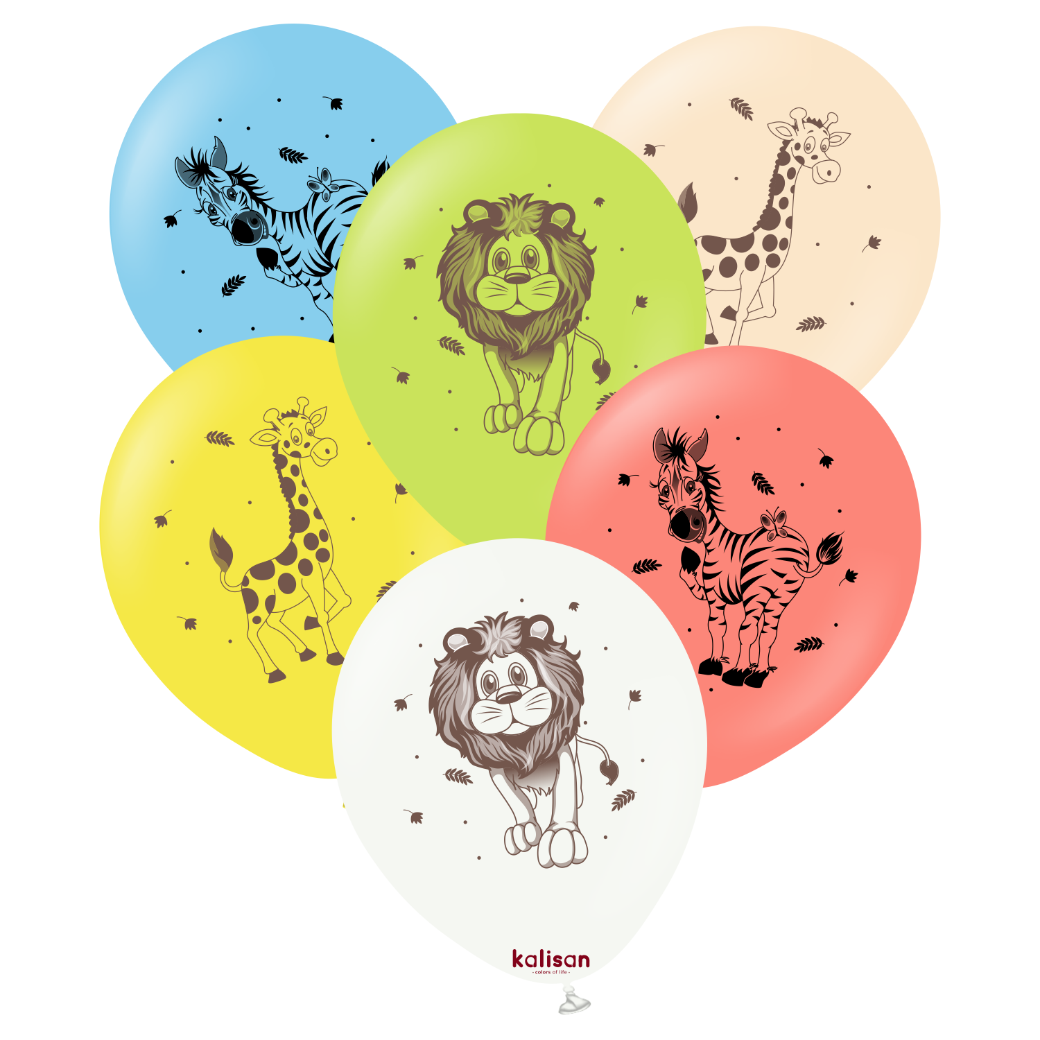 kalisan-safari-theme-safari-animals-luftballons-25-st-ck-12-zoll-bunt image 1