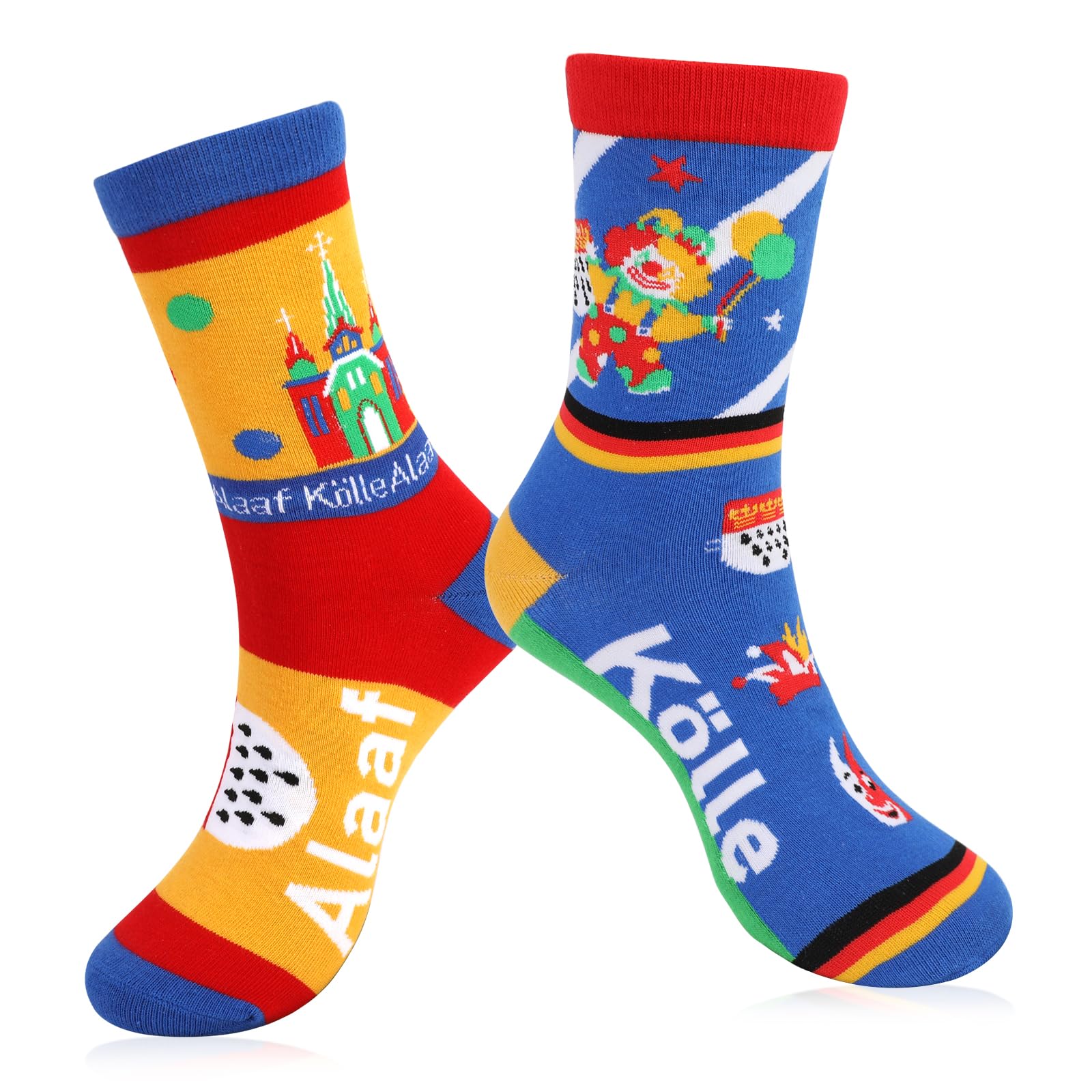 howaf-k-ln-socken-karneval-mehrfarbig-k-lle-alaaf-baumwolle image 1