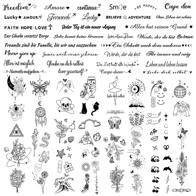 howaf-tempor-re-tattoos-schwarz-spr-che-blumen-20-bl-tter image 1