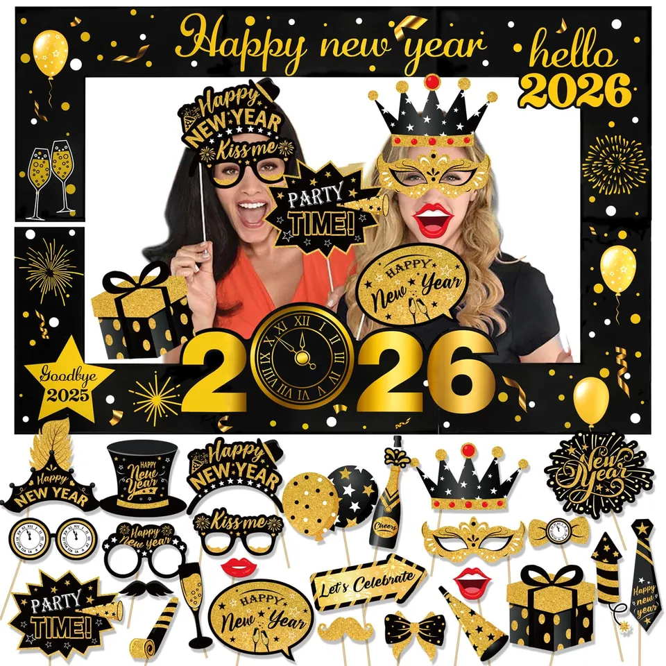 howaf-silvester-foto-requisiten-xxl-rahmen-stil-b-26-teile image 1