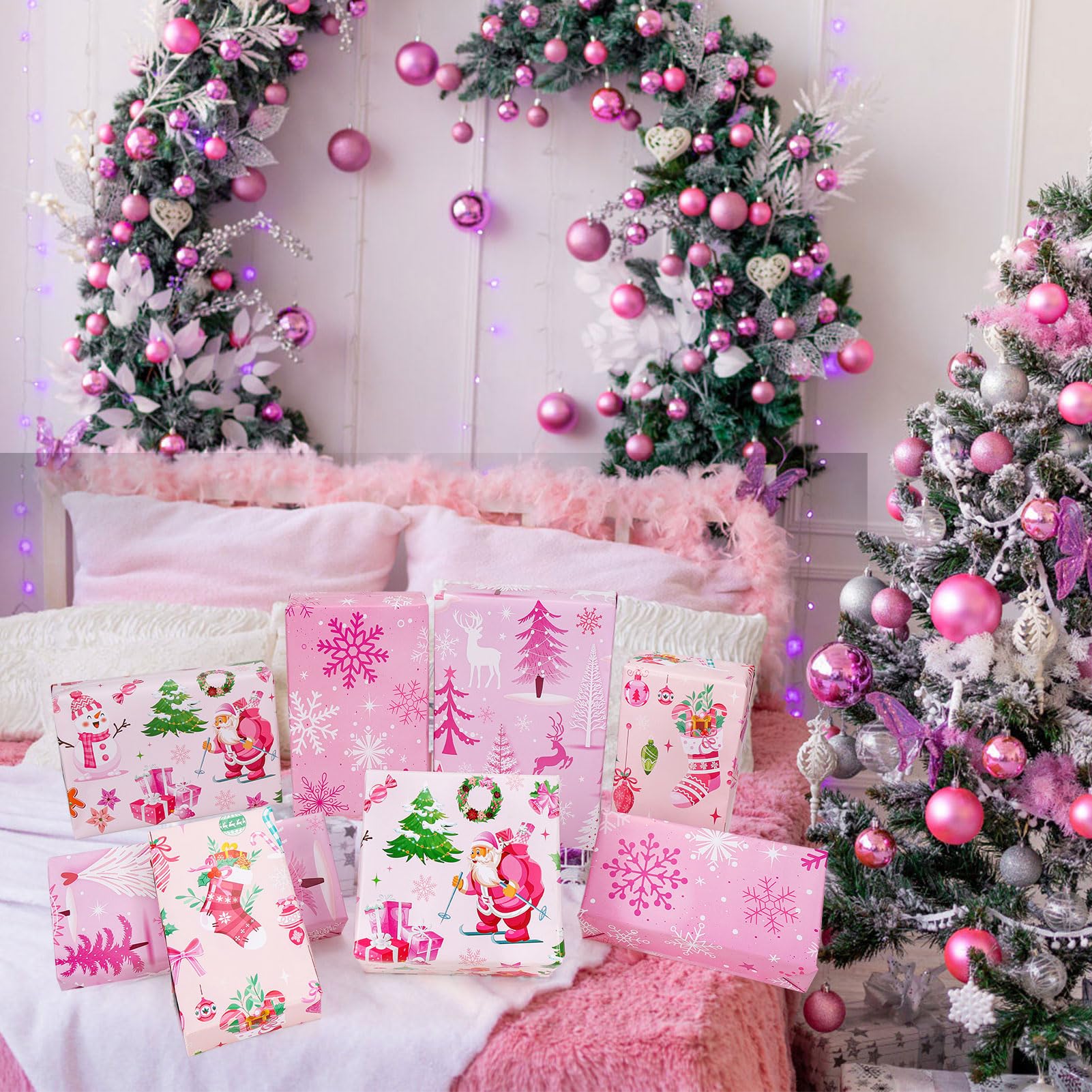 howaf-weihnachten-geschenkpapier-rosa-8-b-gen-70x50cm-schneeflocke image 7