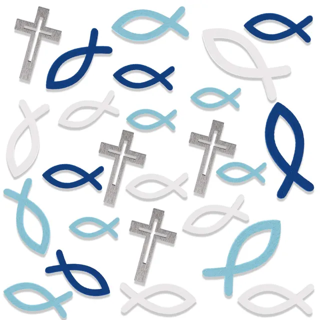howaf-holz-fische-kreuz-streudeko-taufe-blau-100-st-ck image 1