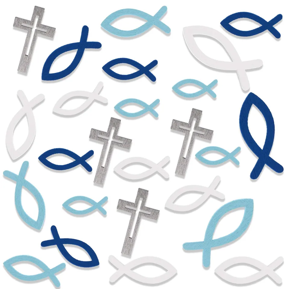 howaf-holz-fische-kreuz-streudeko-taufe-blau-100-st-ck image 1
