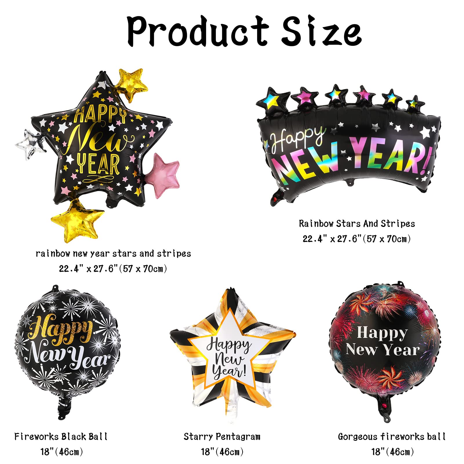 howaf-silvester-deko-2027-folienballons-8er-set-schwarz-gold image 3