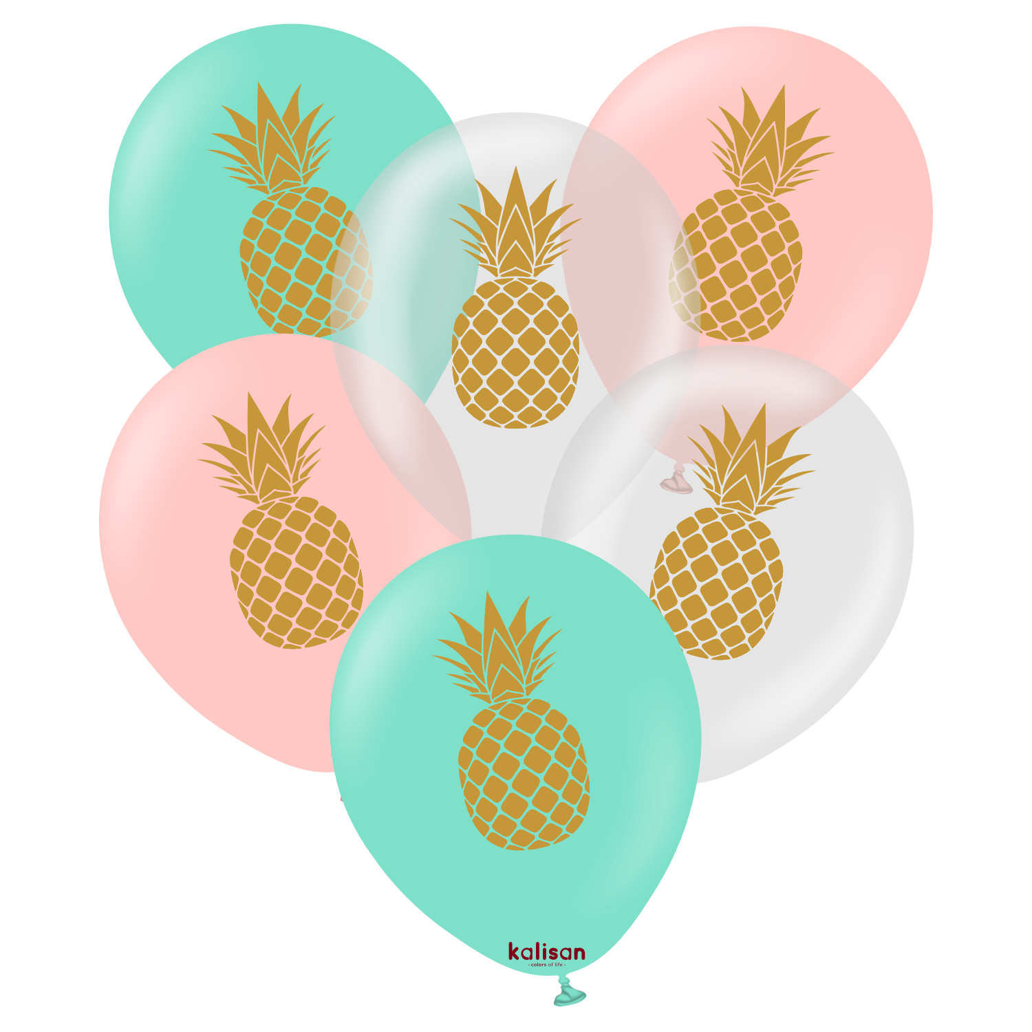kalisan-fruits-plants-pineapple-luftballons-25-st-ck-mit-golddruck image 1
