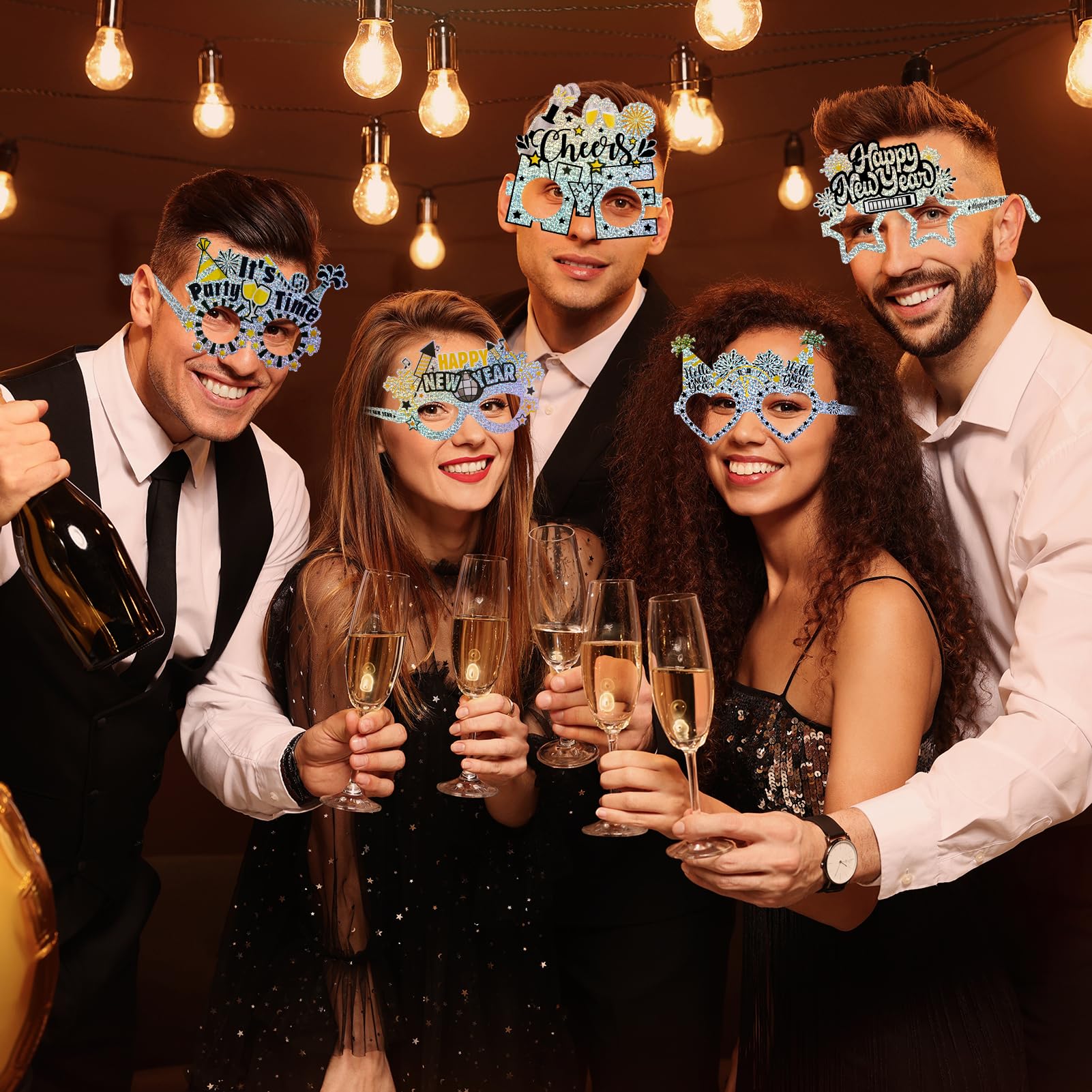 howaf-silvester-brille-2027-glitzer-silber-partybrille-12er-set image 7