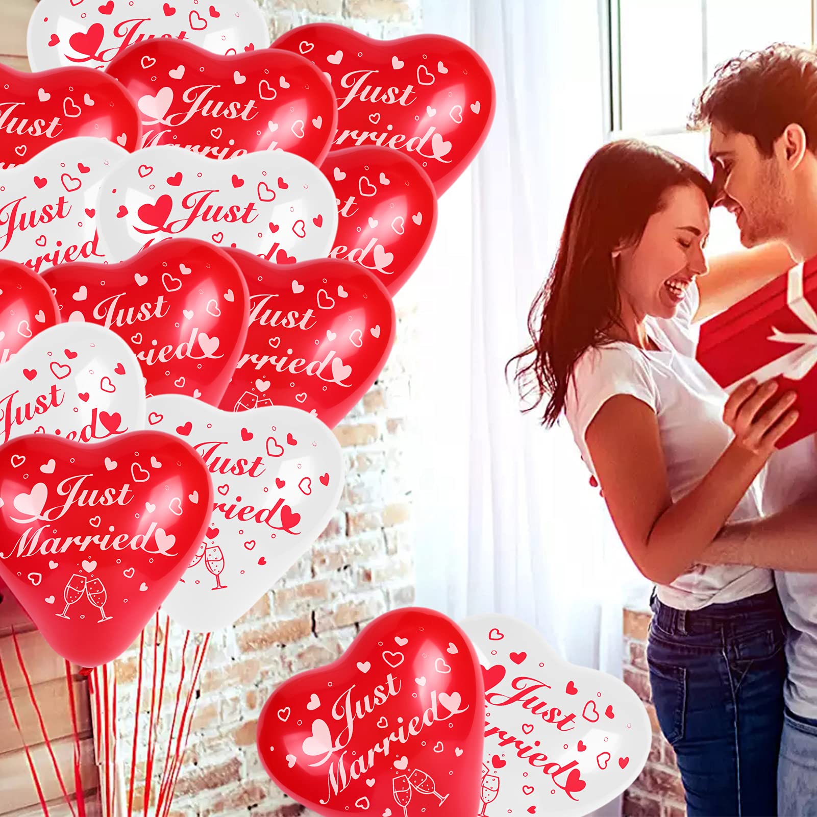 howaf-just-married-herz-luftballons-rot-weiss-50-st-ck image 6