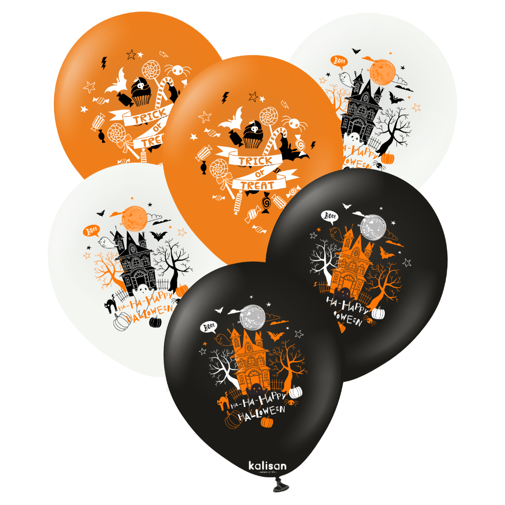 kalisan-halloween-ha-ha-happy-halloween-luftballons-25-st-ck-orange image 1