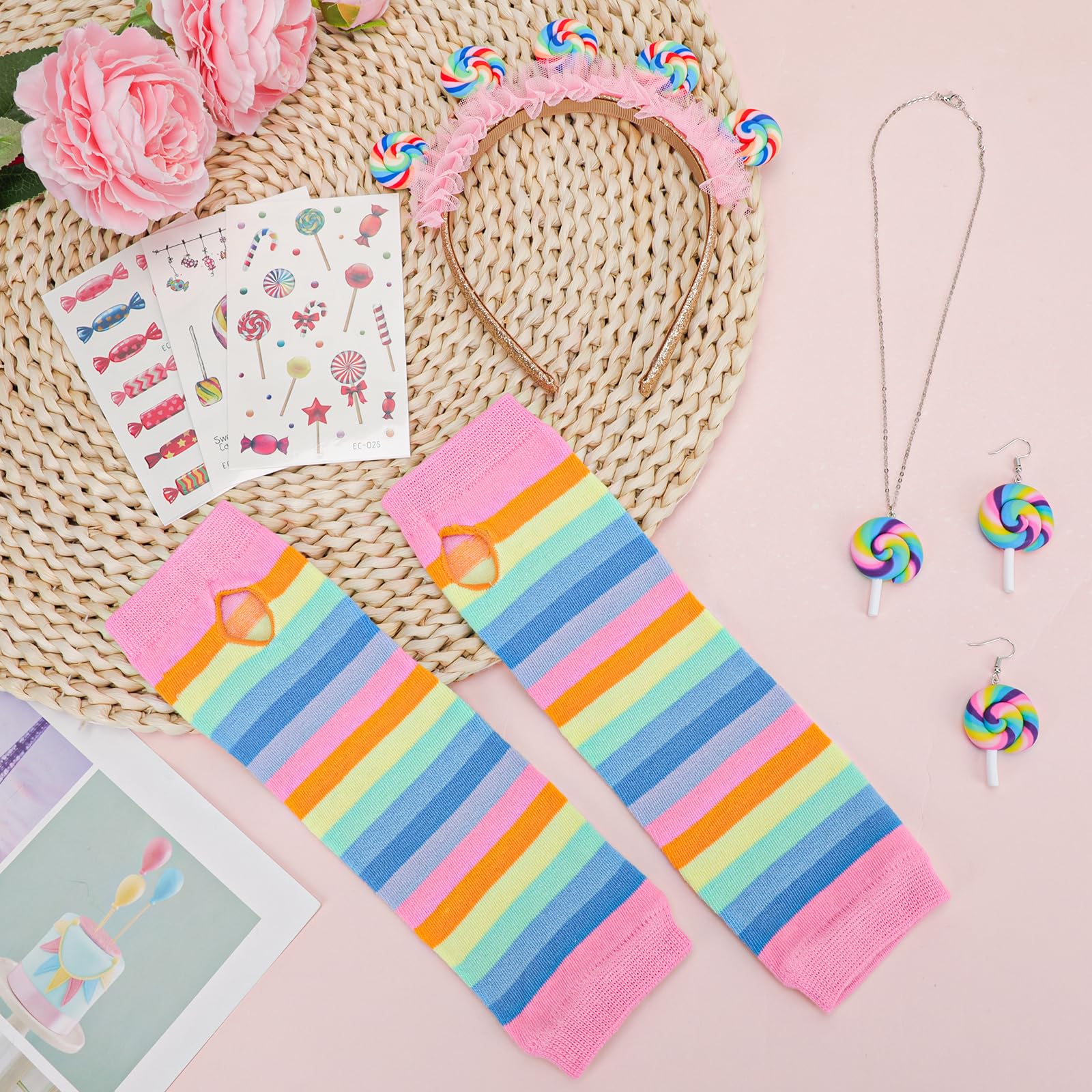 howaf-temporary-tattoos-lollipop-kost-m-set-candy-bunt image 5