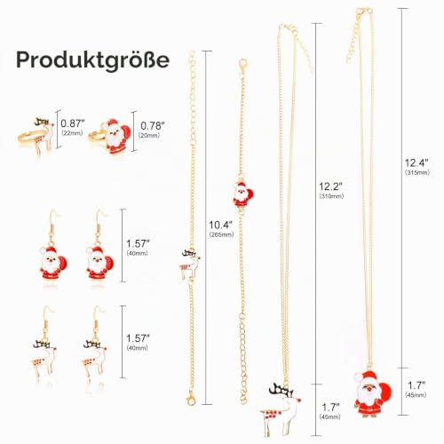 howaf-weihnachtsschmuck-m-dchen-set-10-teile-kette-armband-ringe image 8
