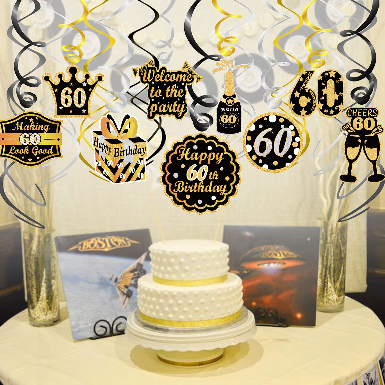 howaf-60-geburtstag-h-ngedeko-deckenh-nger-30-st-ck-schwarz-gold image 5