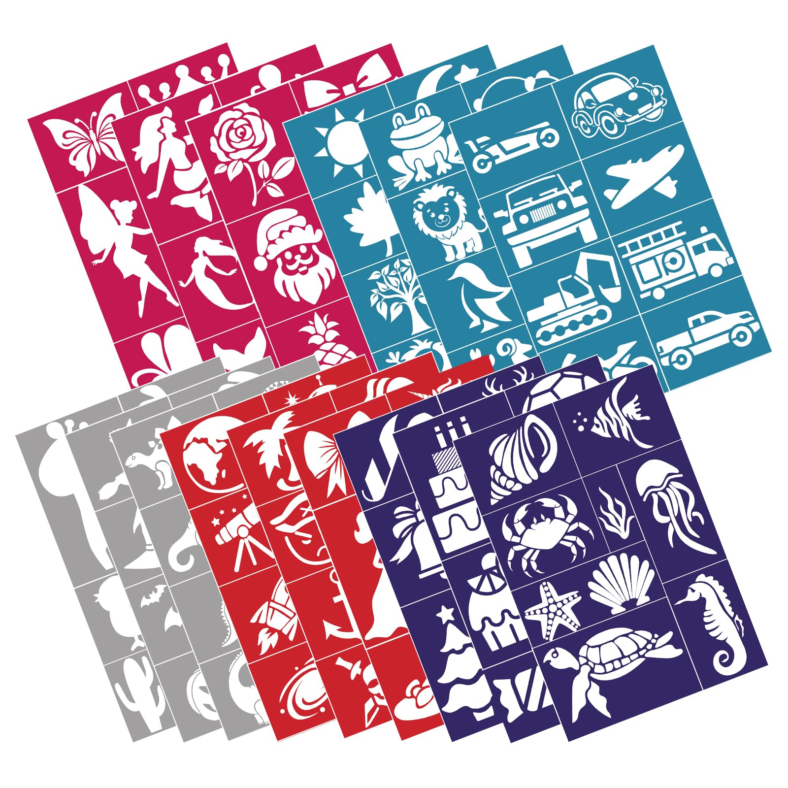 howaf-temporary-tattoos-schablonen-110-tlg-kinderschminken image 2