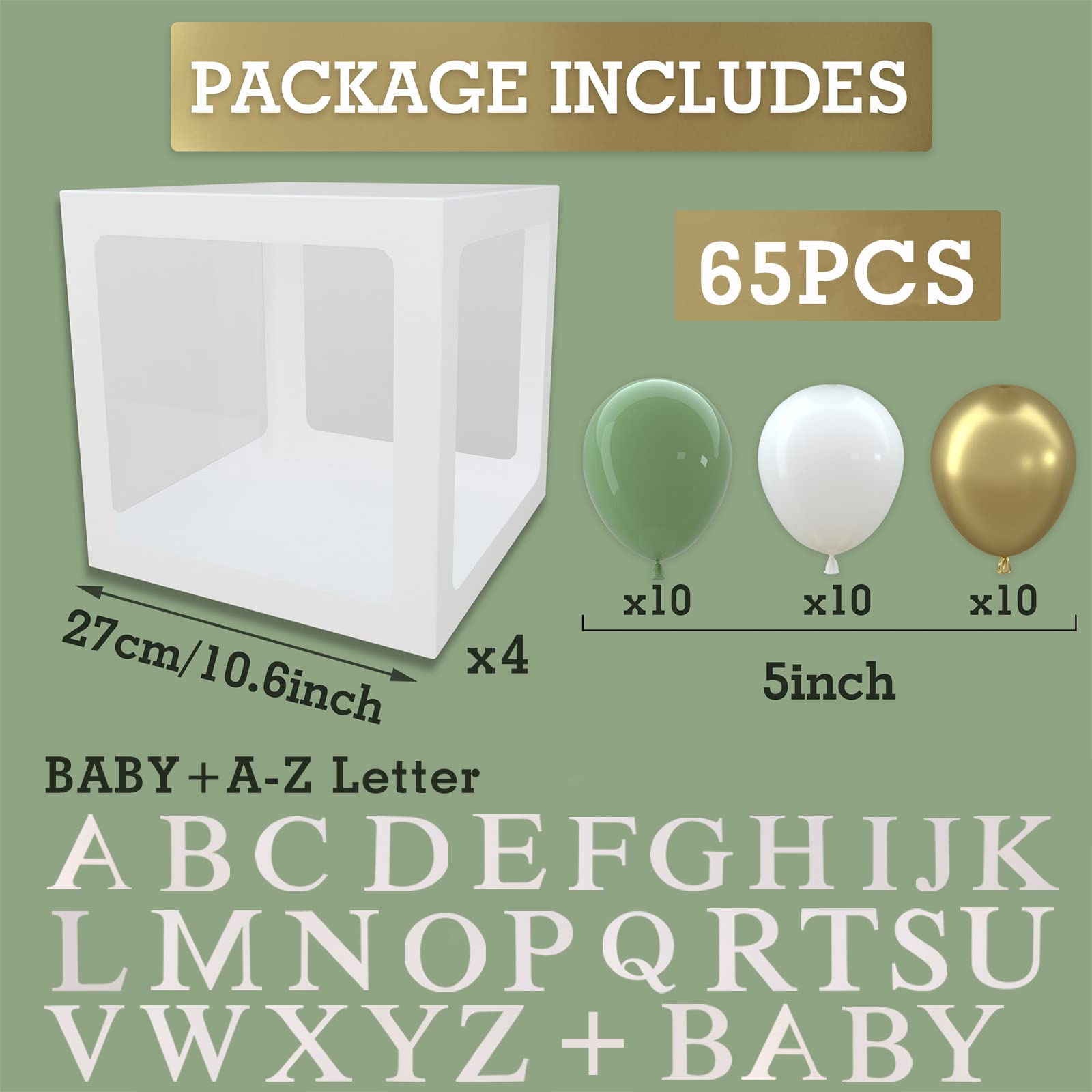 qifu-ballon-boxen-baby-4-st-ck-gr-n-mit-ballons-30-buchstaben image 2
