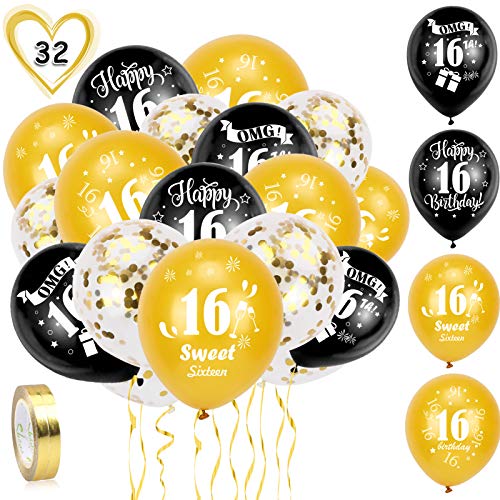 howaf-16-geburtstag-luftballons-set-30tlg-schwarz-gold-12 image 8