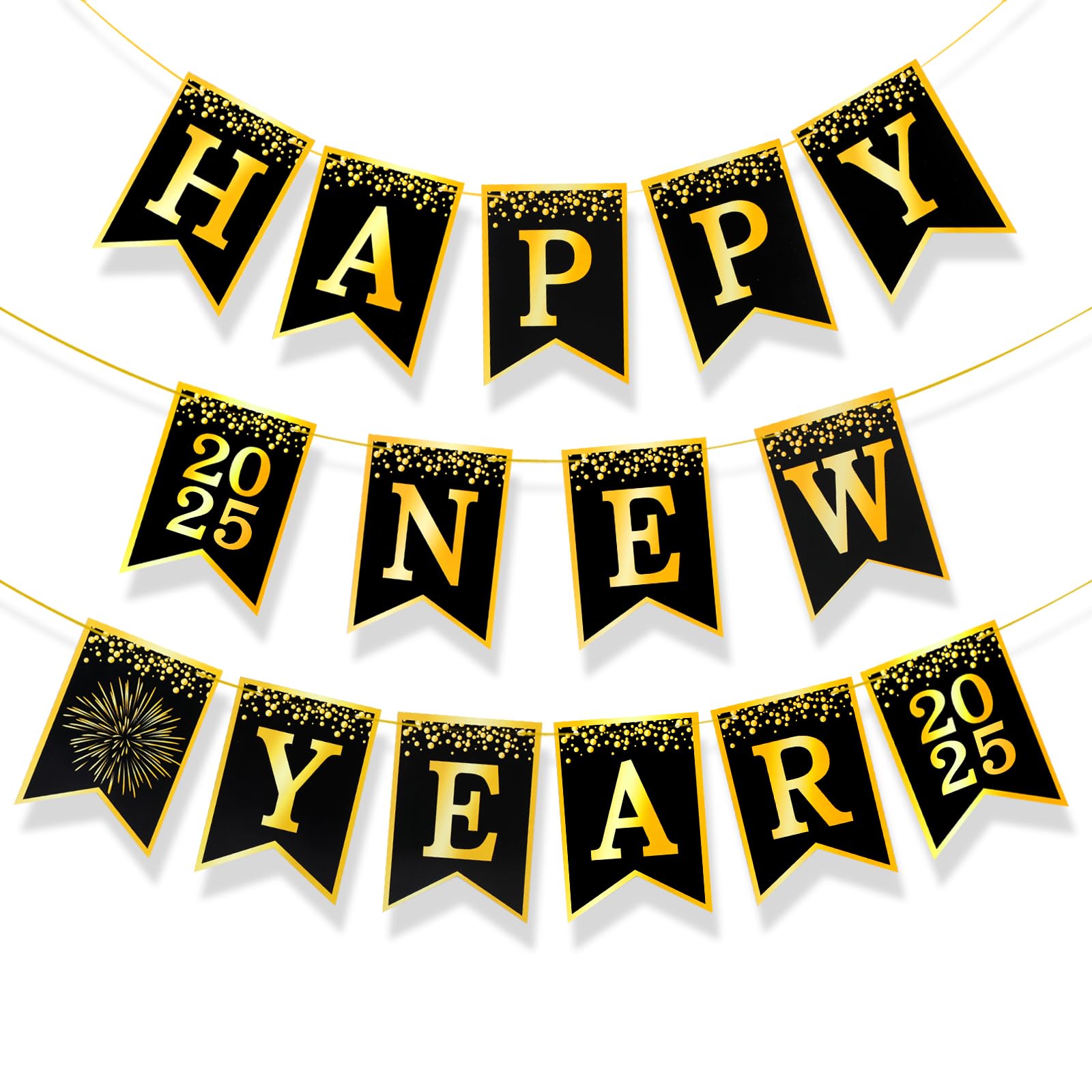 howaf-frohes-neues-jahr-banner-schwarz-gold-h-ngegirlande image 1