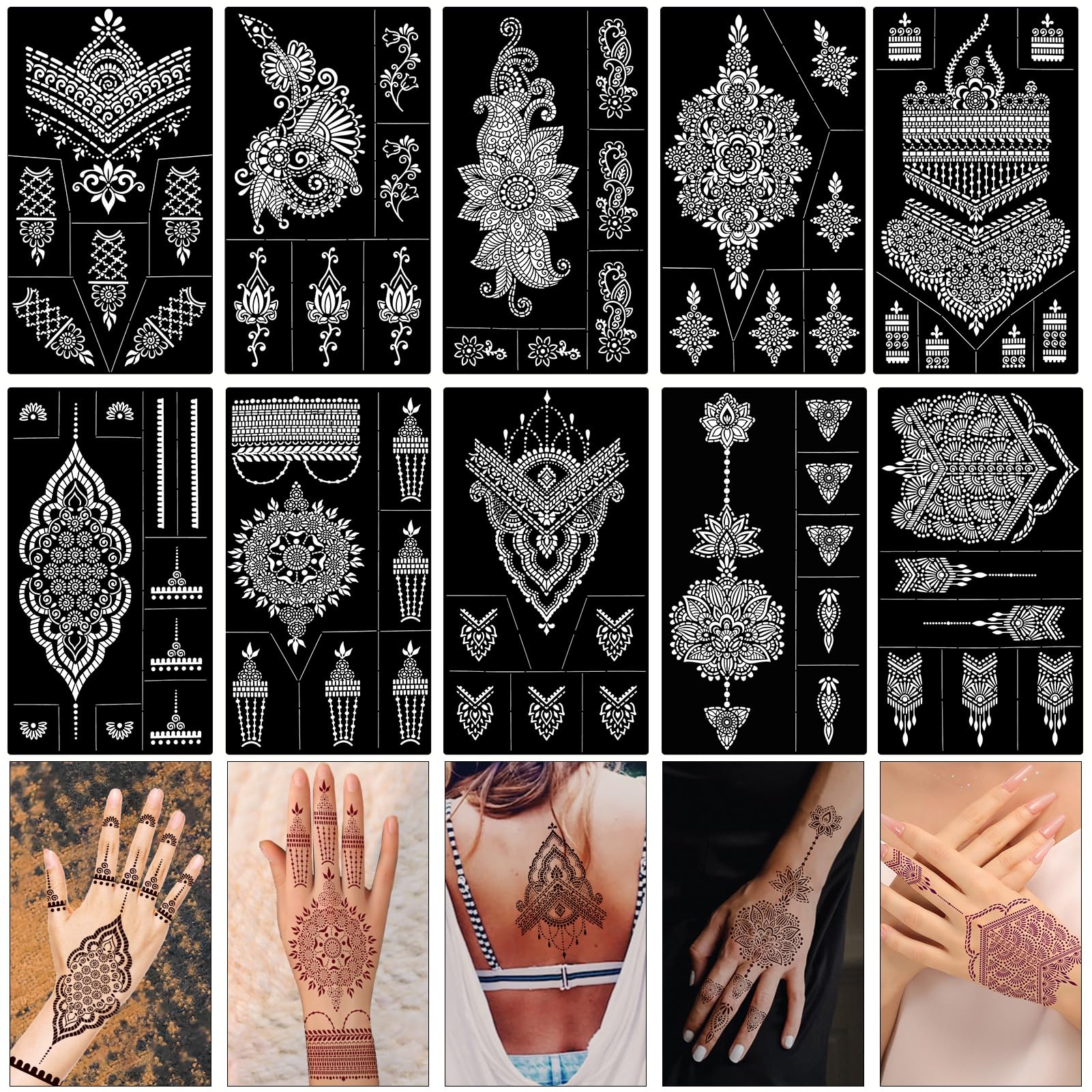 howaf-henna-schablonen-tattoo-stencil-set-a-9-blatt image 8