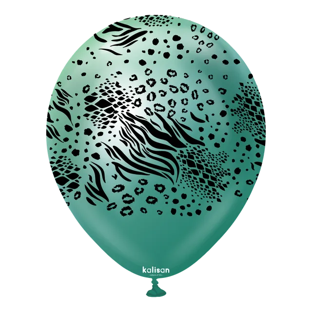 kalisan-safari-theme-mutant-mirror-green-luftballons-25stk image 1