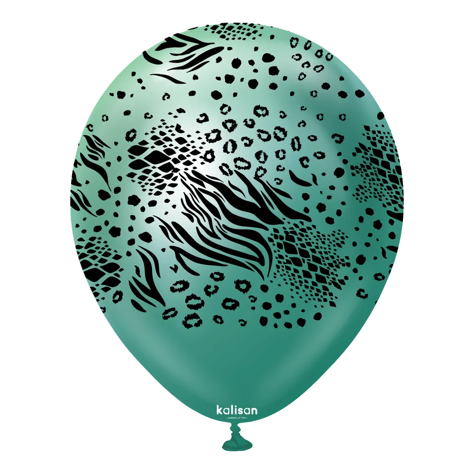 kalisan-safari-theme-mutant-mirror-green-luftballons-25stk image 1