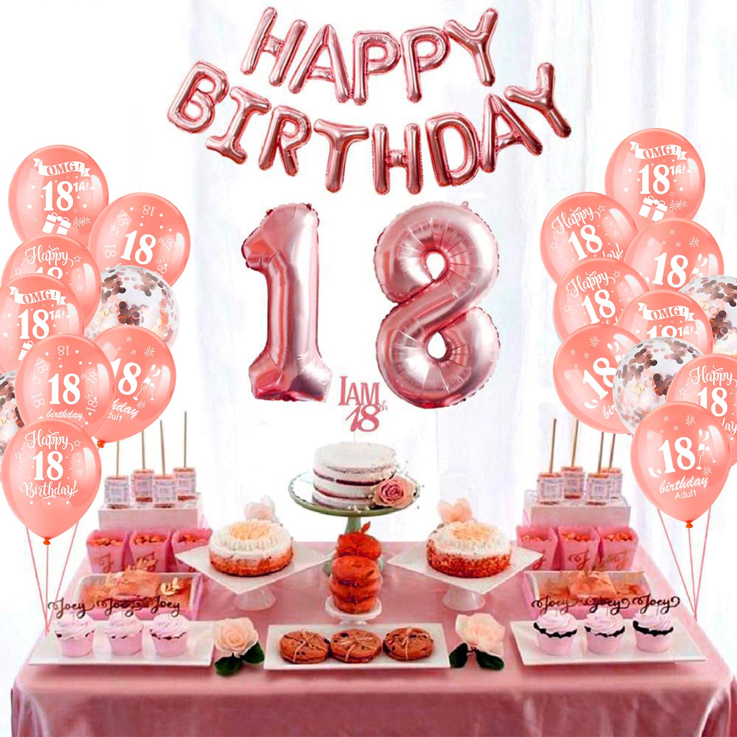 howaf-18-geburtstag-luftballons-set-30-tlg-rosegold-12-zoll image 5