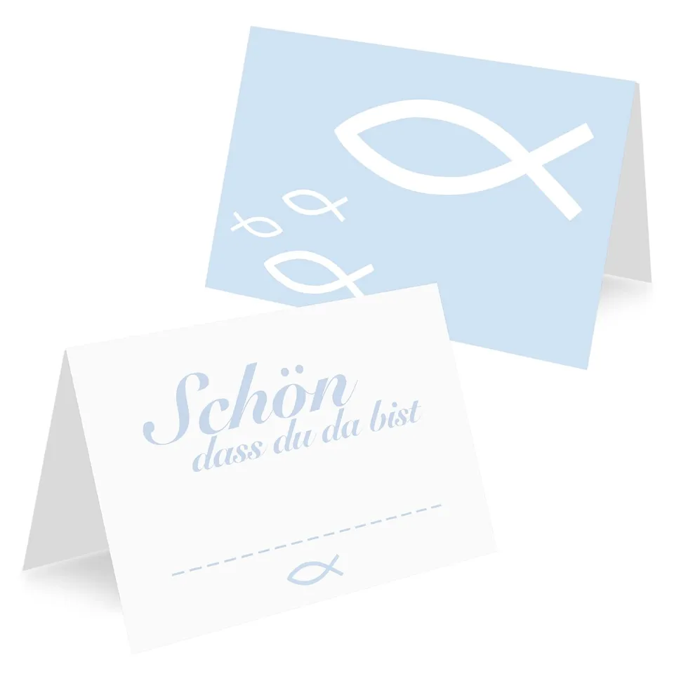 howaf-tischkarten-kommunion-fisch-blau-30-st-ck image 1