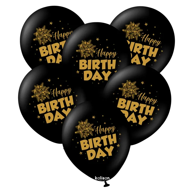 kalisan-birthday-theme-bow-luftballons-schwarz-25-st-ck image 1