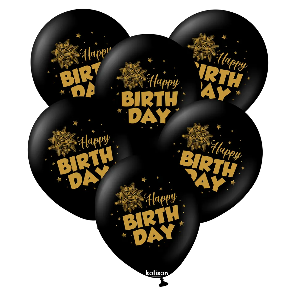 kalisan-birthday-theme-bow-luftballons-schwarz-25-st-ck image 1