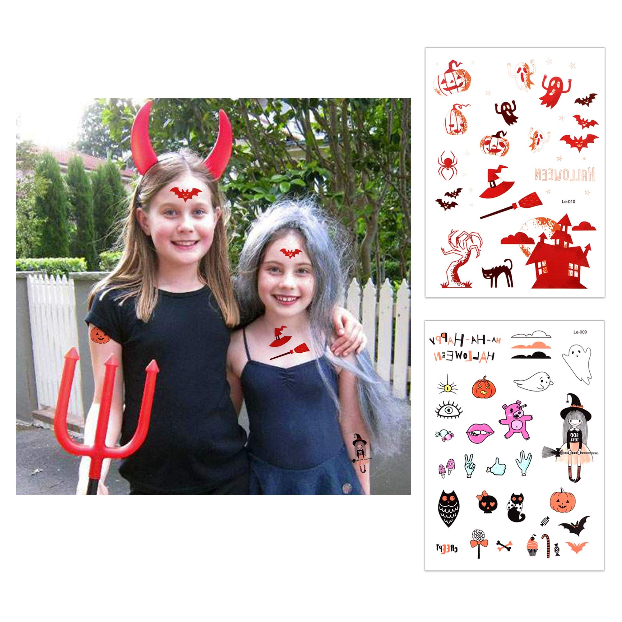 howaf-temporary-tattoos-halloween-kinder-leuchtend-150-st-ck image 5