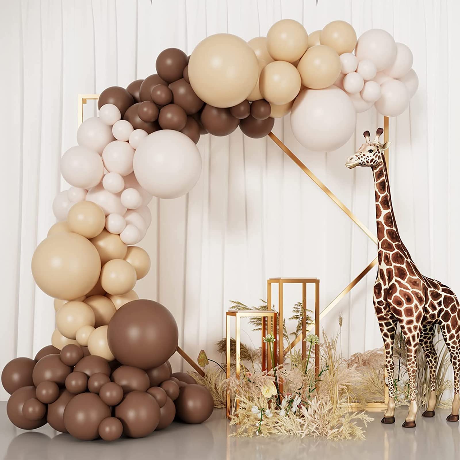 qifu-ballon-girlande-braun-nude-99-st-ck-geburtstag image 2