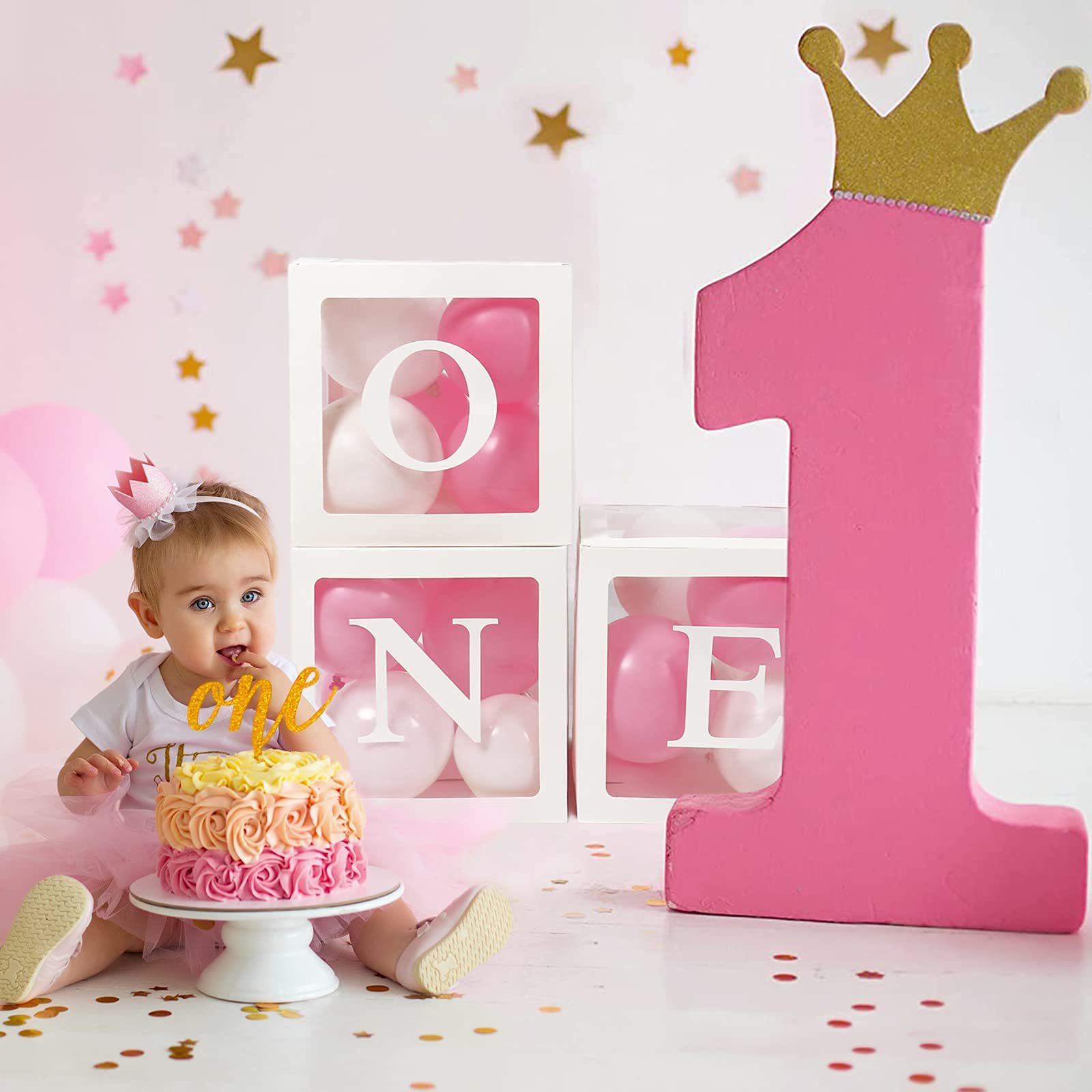 qifu-ballon-boxen-one-1-geburtstag-deko-m-dchen-rosa-3er image 5