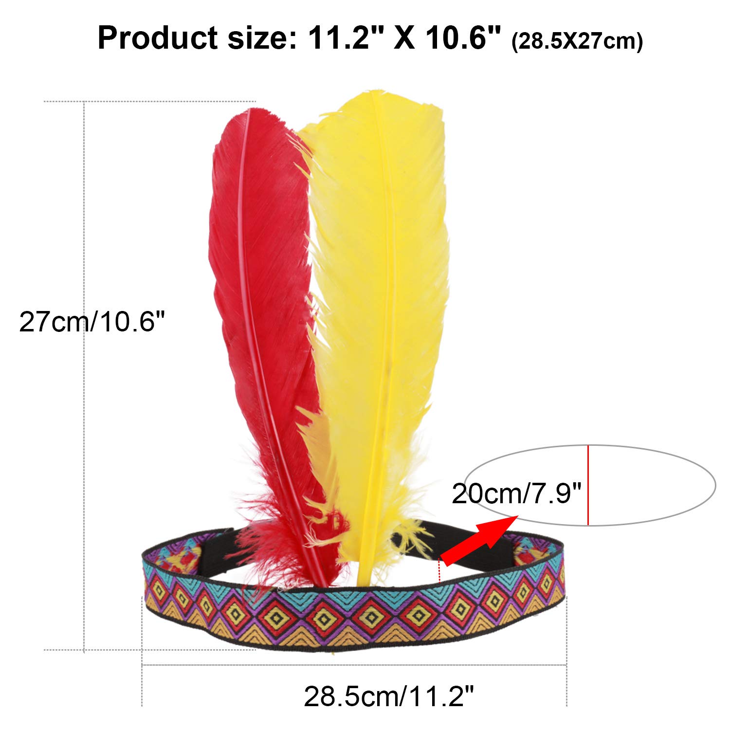 howaf-indianer-kopfschmuck-federn-stirnband-3er-pack image 2