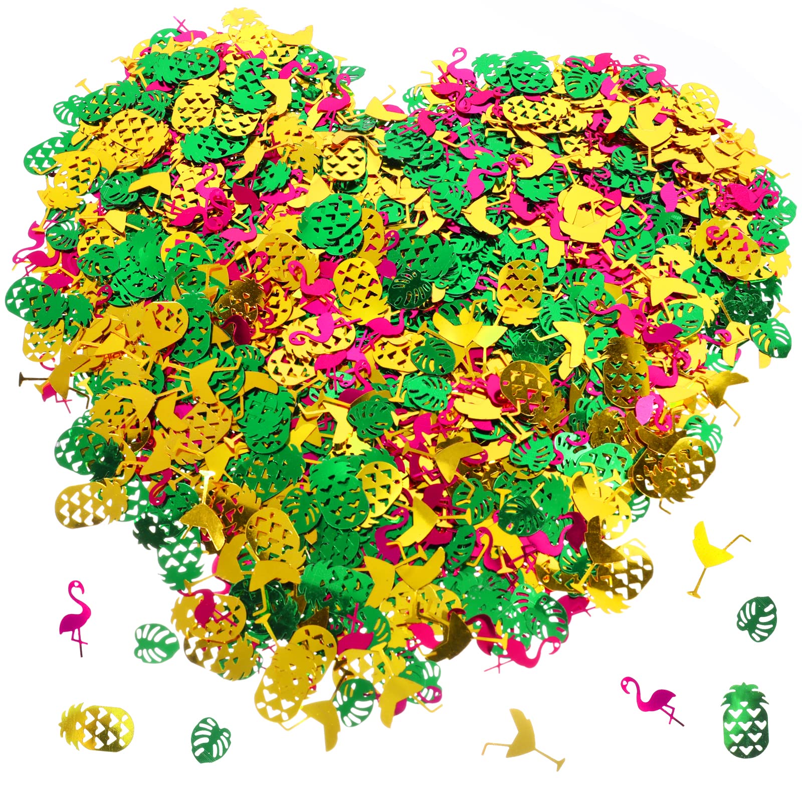 howaf-hawaii-konfetti-gold-60g-tischdeko-flamingo-ananas image 3