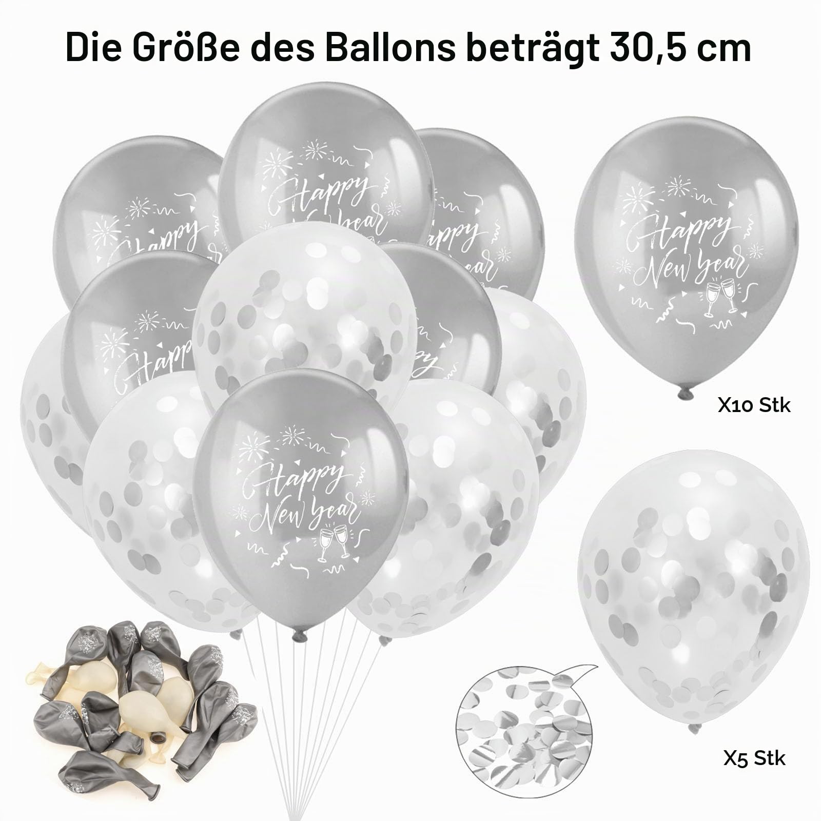 howaf-balloons-silvester-deko-2027-silber-happy-new-year image 3