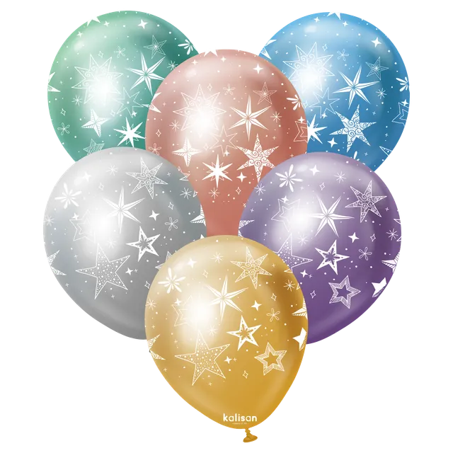 kalisan-party-star-mirror-luftballons-12-zoll-25-st-ck-mix image 1
