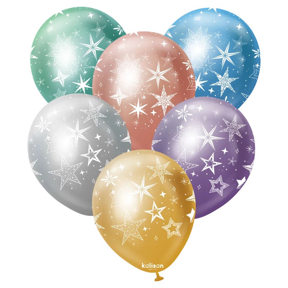 kalisan-party-star-mirror-luftballons-12-zoll-25-st-ck-mix image 1
