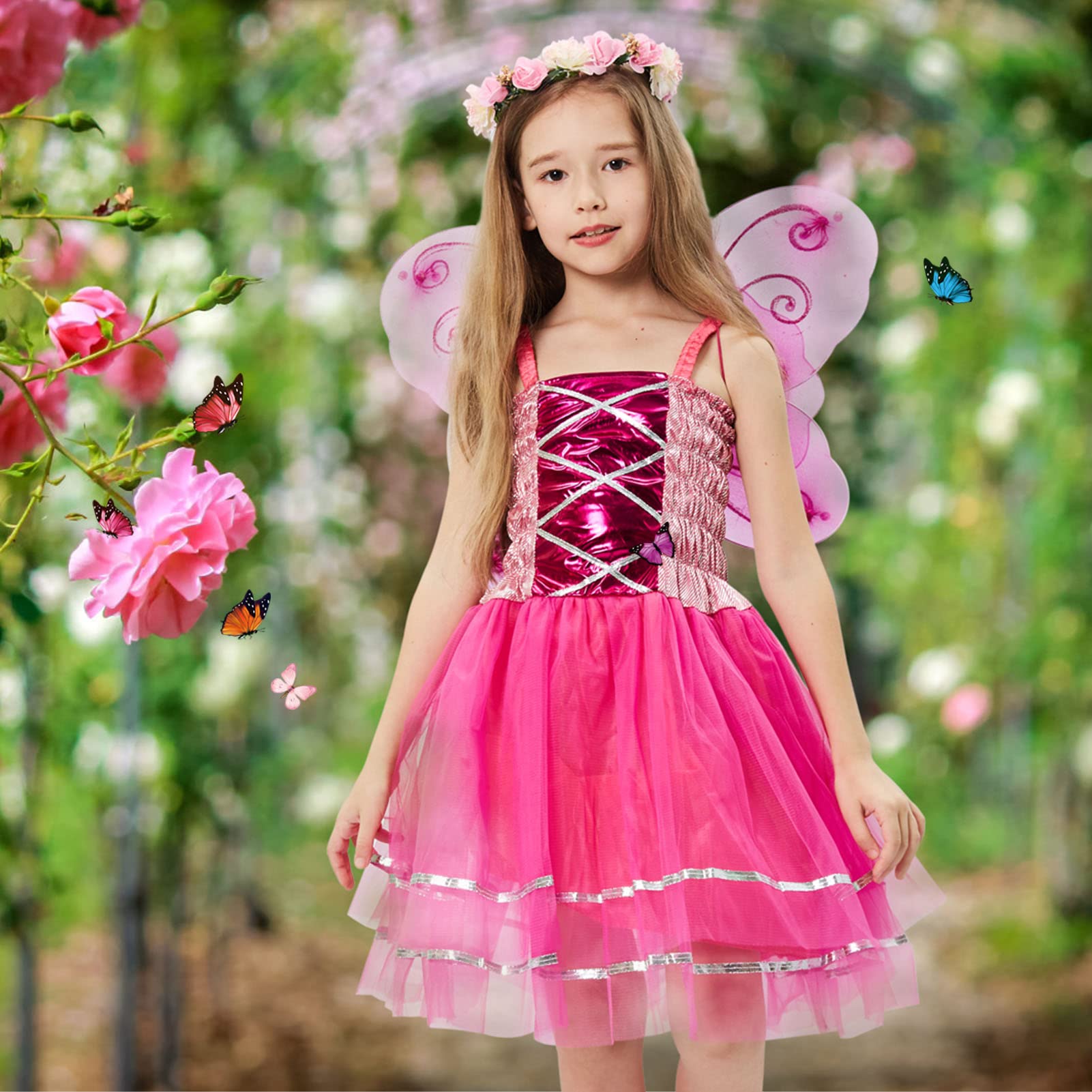 tacobear-costume-feenkost-m-kinder-5tlg-schmetterling-rosa-2 image 5