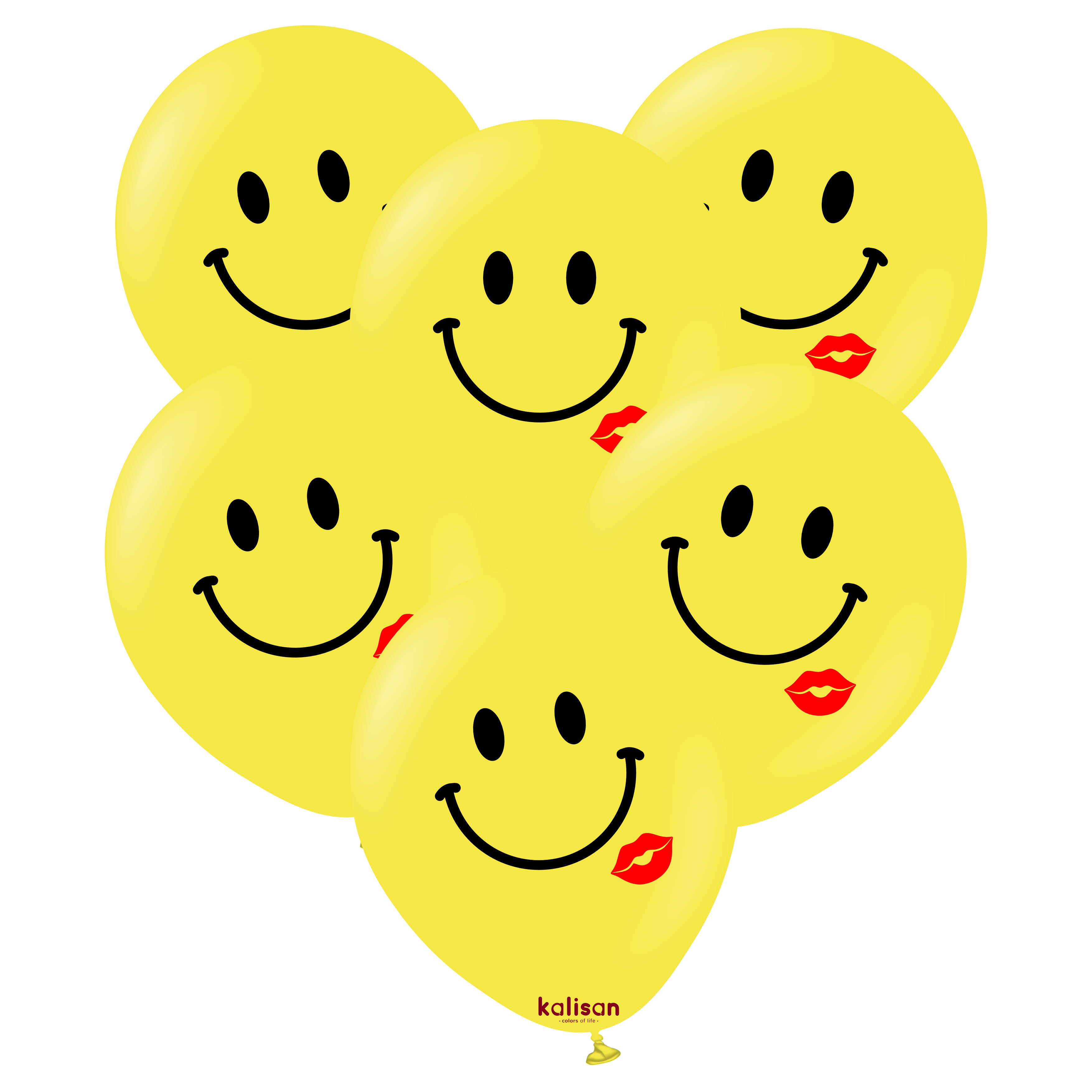 kalisan-party-theme-smiley-kiss-luftballons-25-st-ck-gelb image 1