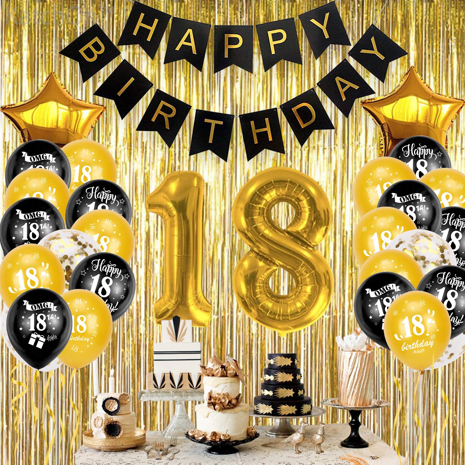 howaf-18-geburtstag-luftballons-schwarz-gold-30-tlg-12-zoll image 4