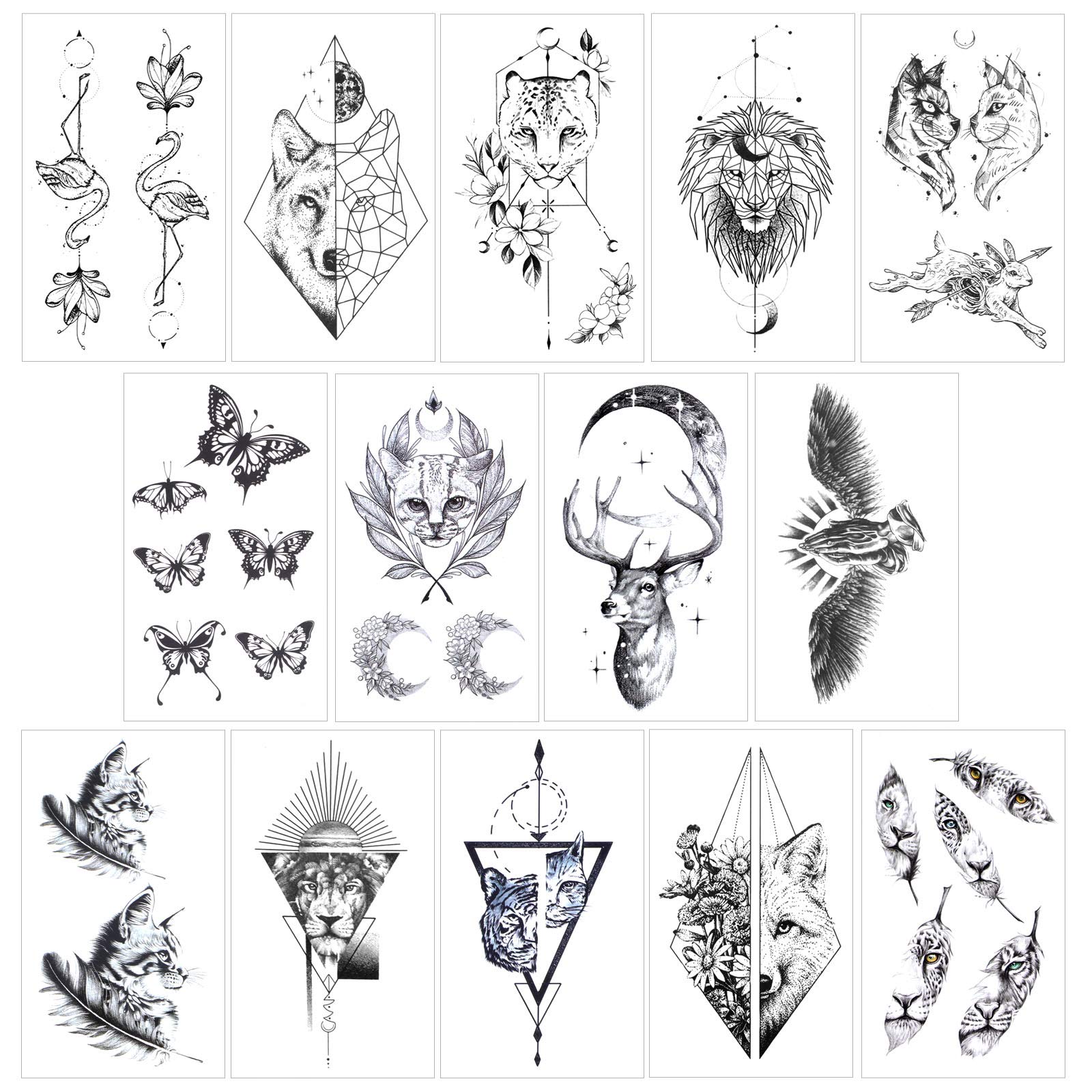 howaf-temporary-tattoos-schwarz-30-blatt-klebetattoos-set image 4