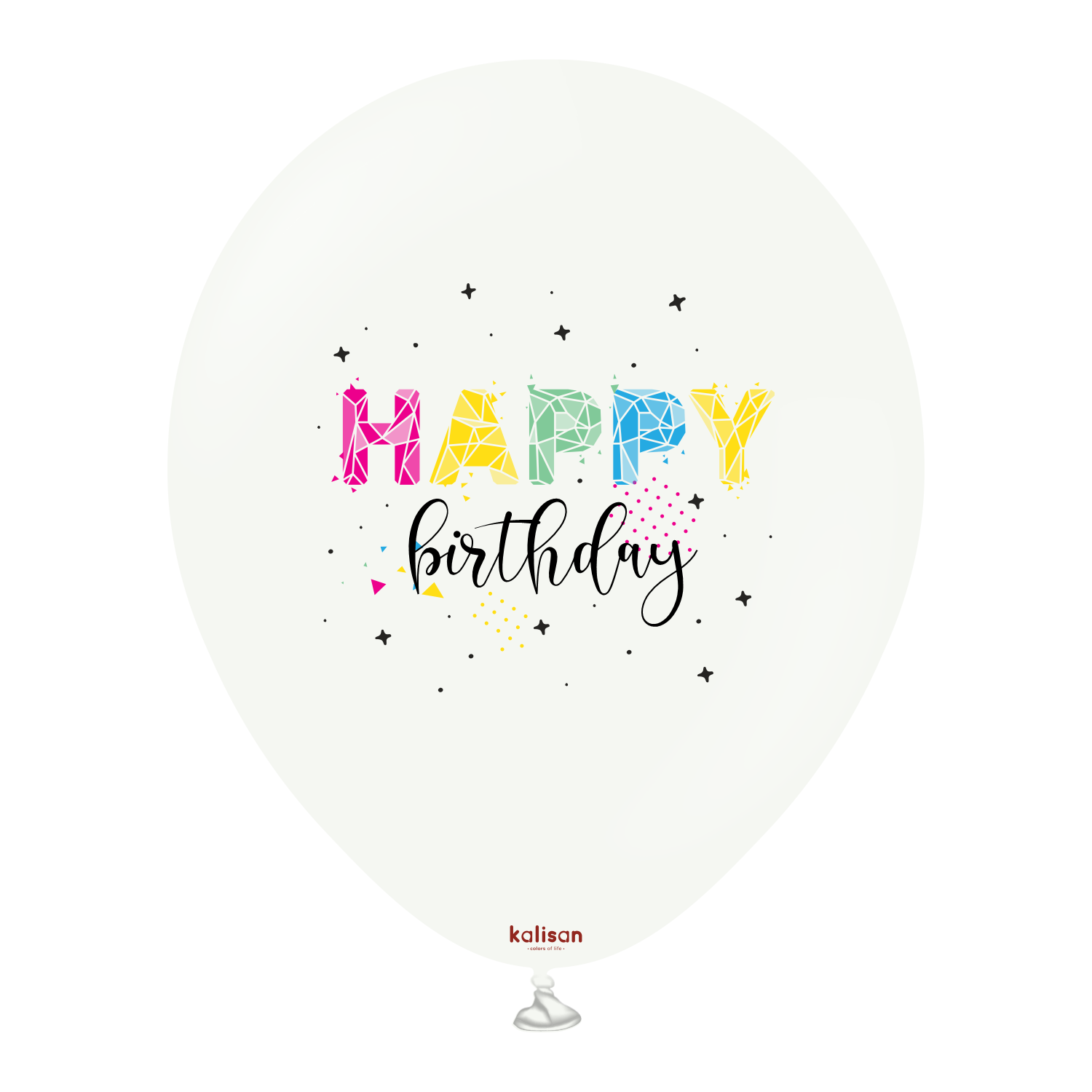 kalisan-birthday-happy-birthday-polygons-luftballons-12-zoll-25st image 3