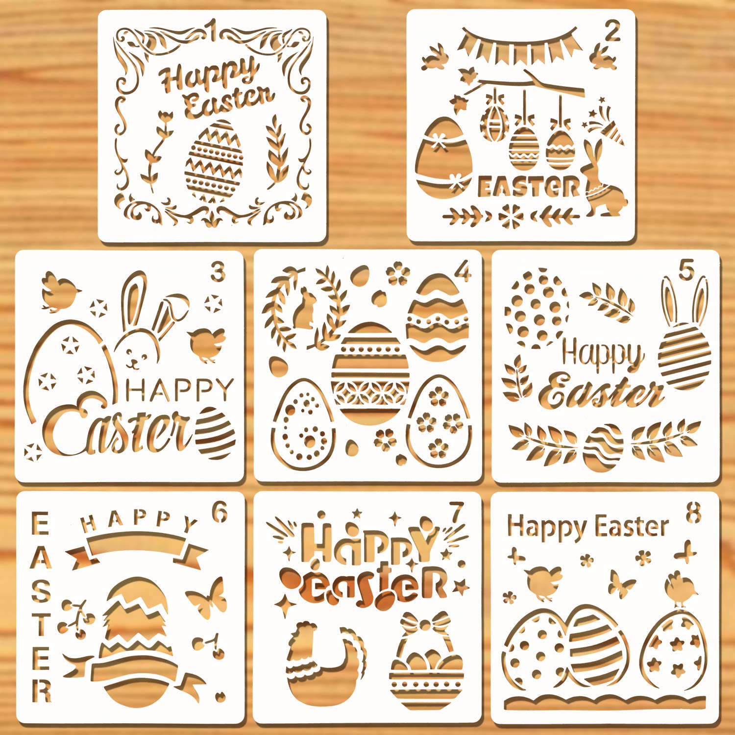howaf-ostern-schablonen-kunststoff-8er-set-hase-osterei image 1