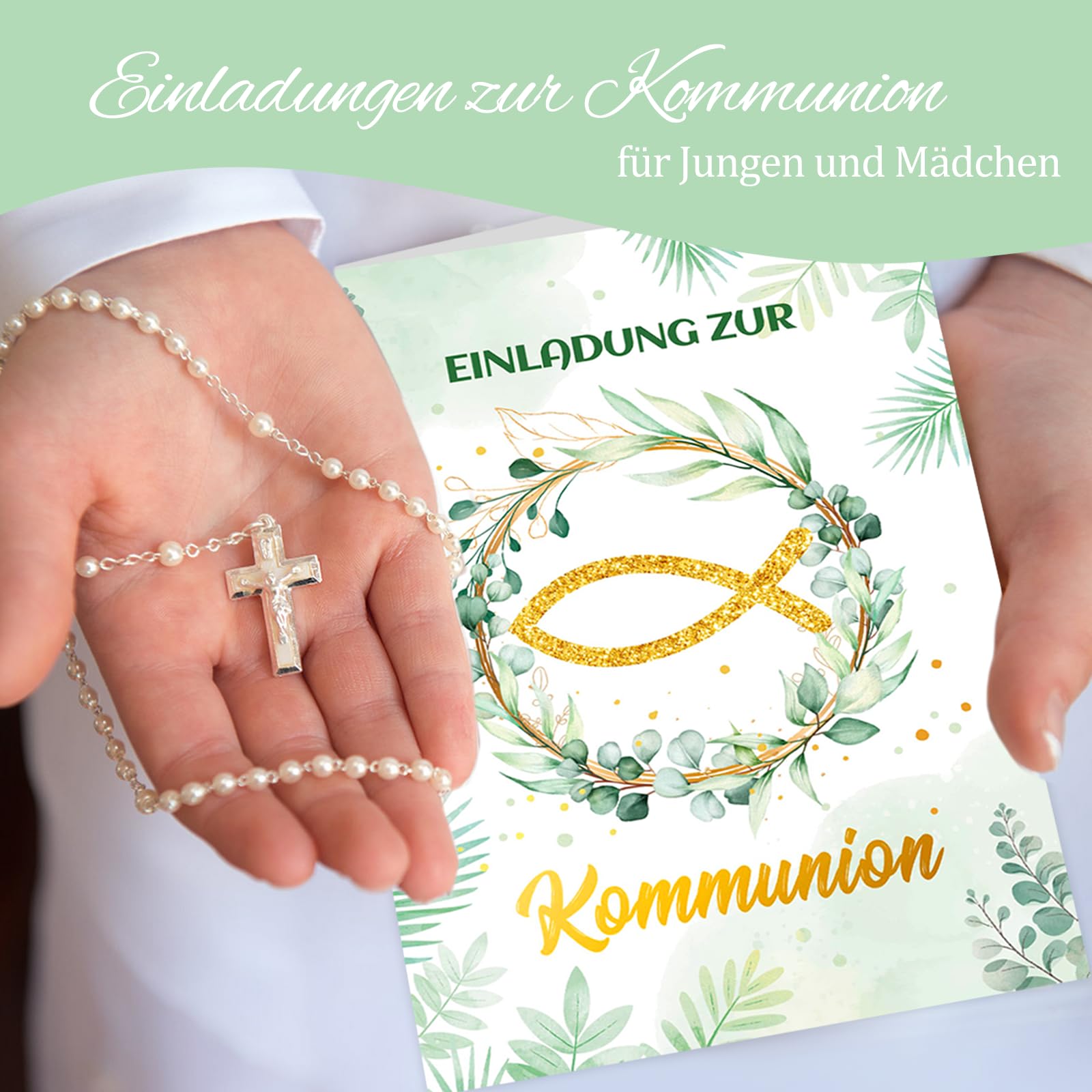 howaf-kommunion-einladungskarten-eucalyptus-12er-set-klappkarten image 6