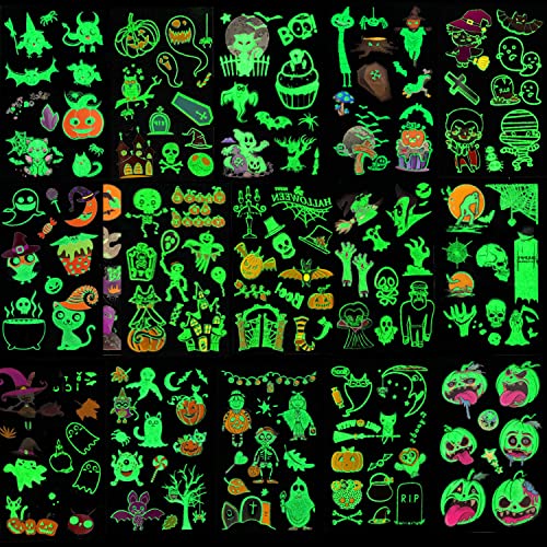 howaf-temporary-tattoos-halloween-leuchtend-kinder-15-blatt image 8