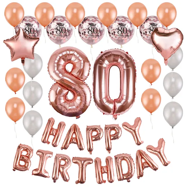 howaf-80-geburtstag-deko-ballon-set-59-tlg-rosegold image 1