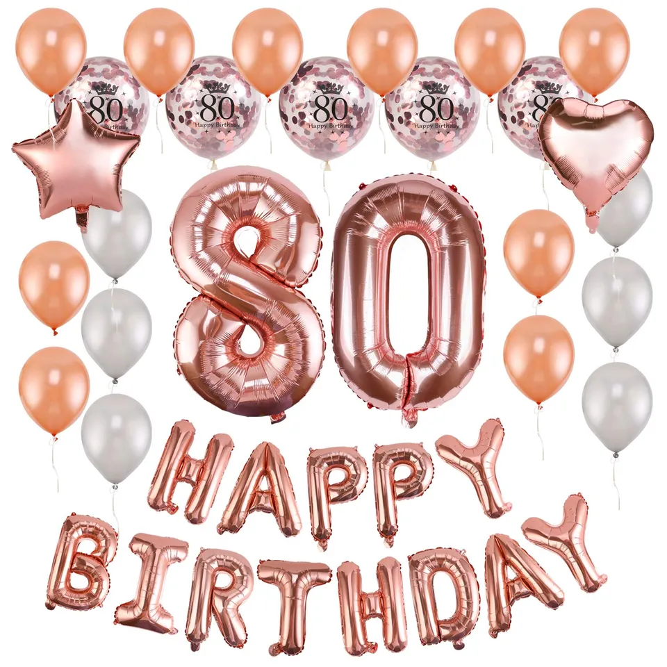 howaf-80-geburtstag-deko-ballon-set-59-tlg-rosegold image 1